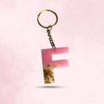 Personalized Resin Alphabet F Pink Keychain - Your Initials in Style