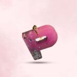 Personalized Resin Alphabet P Pink Keychain - Your Initials in Style - Image 2