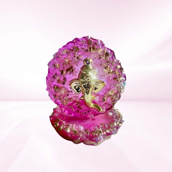 Pink Crystal Studded Mini Ganesha Stand