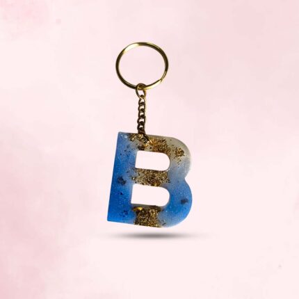 Personalized Resin Alphabet B Keychain - Your Initials in Style