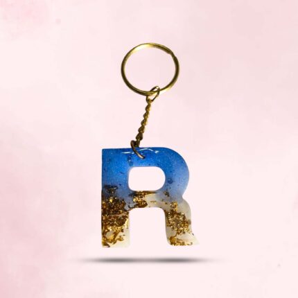 Personalized Resin Alphabet R Keychain - Your Initials in Style