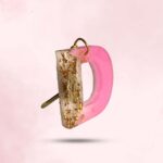 Personalized Resin Alphabet D Pink Keychain - Your Initials in Style - Image 2