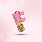 Personalized Resin Alphabet F Pink Keychain - Your Initials in Style - Image 2