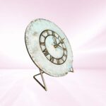 Pastel Blue Resin Table Clocks with Metal Stand - Image 3