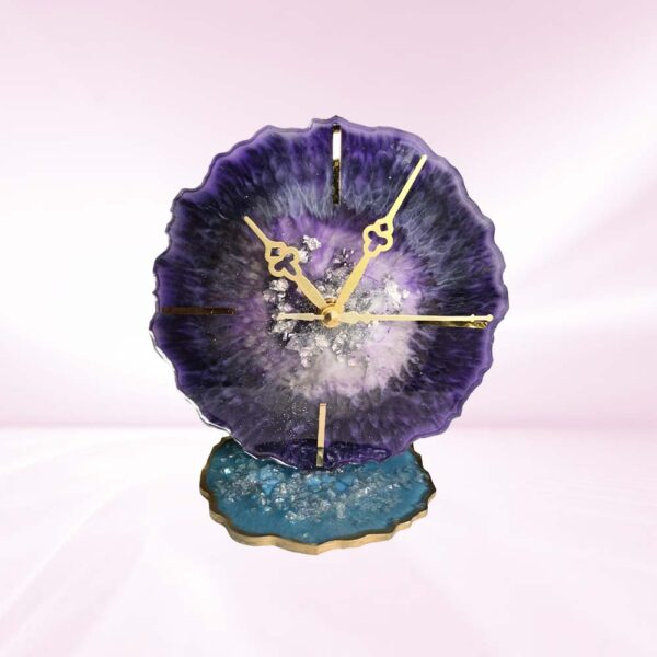 Two Toned Blue Mini Resin Table Clock