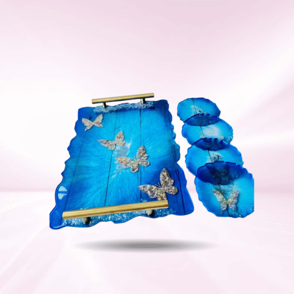 Blue Butterfly Resin Tray - A Touch of Sophistication