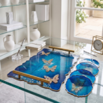 Blue Butterfly Resin Tray - A Touch of Sophistication - Image 4