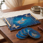 Blue Butterfly Resin Tray - A Touch of Sophistication - Image 2