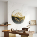 CLassic Black and White Resin Wall Clock - Image 2