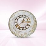 White and Gold Geode Resin Wall Clock