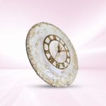 White and Gold Geode Resin Wall Clock - Image 2