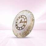 White and Gold Geode Resin Wall Clock - Image 3