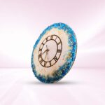 Blue White Geode Resin Wall Clock - Image 2