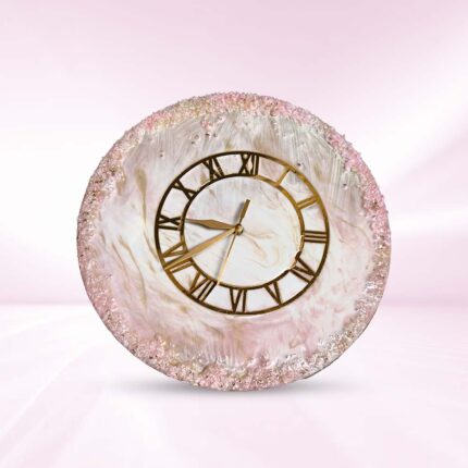 White Geode Resin Wall Clock