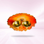 Reddish Orange with Ganesha at the Centre Pooja Thali - Image 3