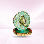 Turquoise Green Crystal Studded Mini Ganesha Stand - Image 3
