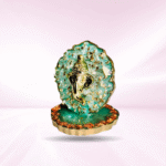 Turquoise Green Crystal Studded Mini Ganesha Stand - Image 2
