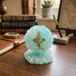Green crystal Mini Ganesha Stand - Resin Crafted