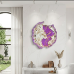 Lavender Geode Resin Wall Clock - Timeless Elegance for Your Walls - Image 4