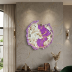 Lavender Geode Resin Wall Clock - Timeless Elegance for Your Walls - Image 3