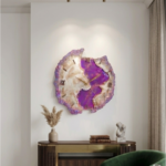 Lavender Geode Resin Wall Clock - Timeless Elegance for Your Walls - Image 2