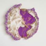 Lavender Geode Resin Wall Clock - Timeless Elegance for Your Walls