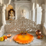 Orange Yellow with Ganesha Pooja Thali - Image 3