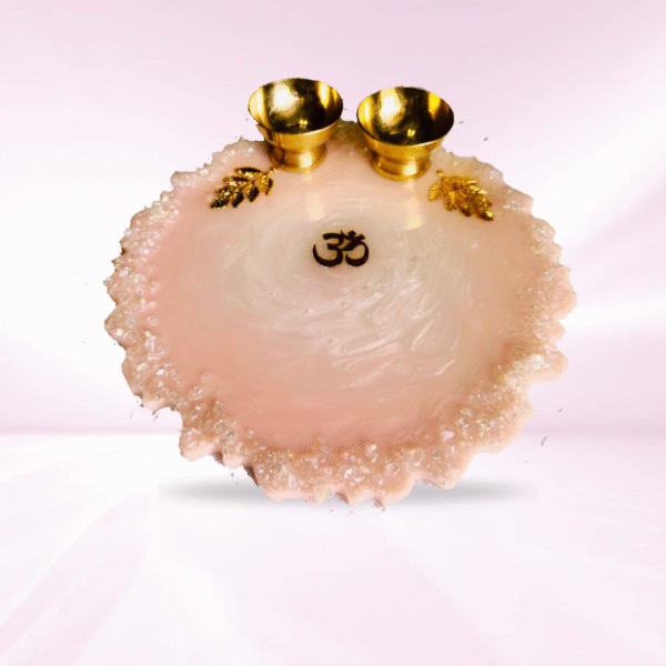 Pink Resin Pooja Thali with OM