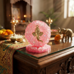 Pink Crystal Studded Mini Ganesha Stand