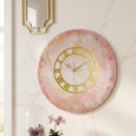 Pink & White Geode Resin Wall Clock - Image 2