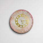 Pink & White Geode Resin Wall Clock - Image 3