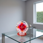 Pink Orange Blooming Flower Mini Table Clock - Image 3