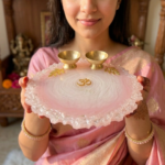 Pink Resin Pooja Thali with OM - Image 2