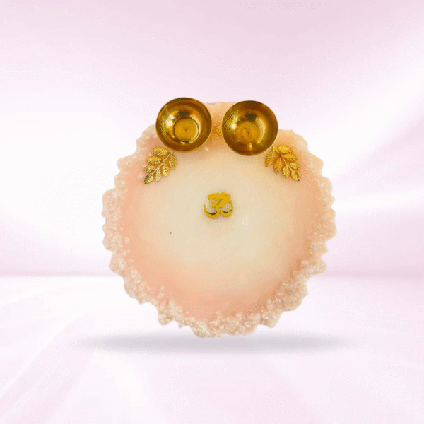Pink Resin Pooja Thali with OM
