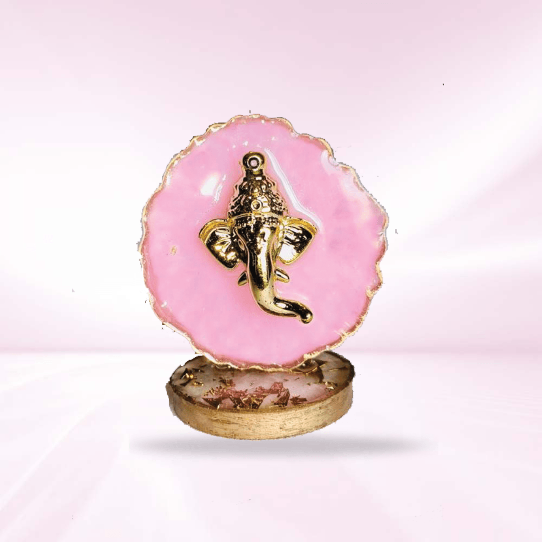 Pink front Mini Ganesha Stand - Resin Crafted - Image 1