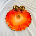 Reddish Orange with Ganesha at the Centre Pooja Thali