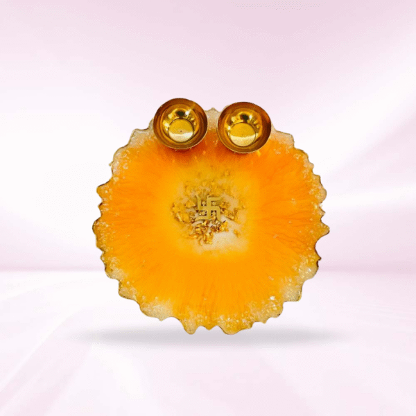 Sunset Orange with Swastik Resin Pooja Thali