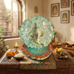 Turquoise Green Crystal Studded Mini Ganesha Stand