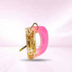 Personalized Resin Alphabet D Pink Keychain - Your Initials in Style - Image 2
