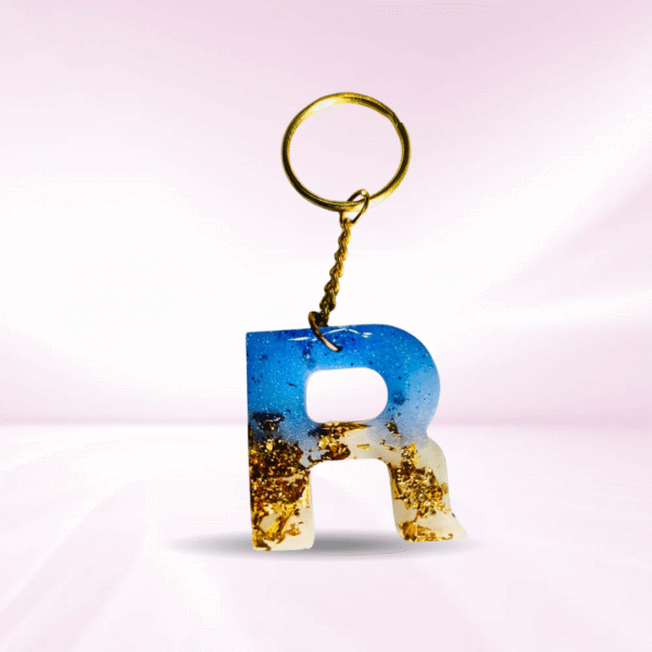 Personalized Resin Alphabet R Keychain - Your Initials in Style