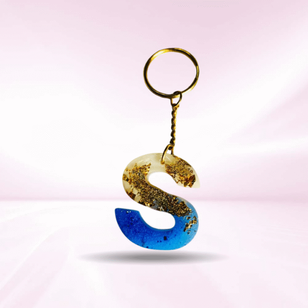 Personalized Resin Alphabet S Keychain - Your Initials in Style