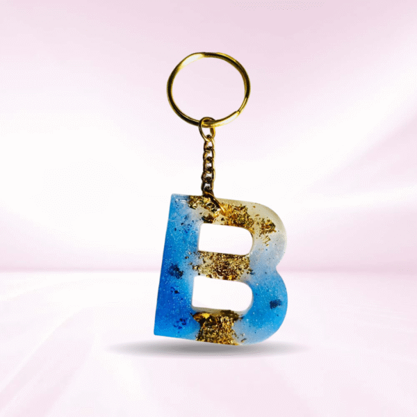 Personalized Resin Alphabet B Keychain - Your Initials in Style