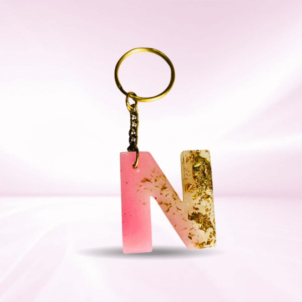 Personalized Resin Alphabet N Keychain - Your Initials in Style