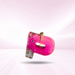 Personalized Resin Alphabet P Pink Keychain - Your Initials in Style - Image 2