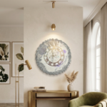 White Silver Resin Wall Clock - Image 4