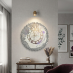 White Silver Resin Wall Clock - Image 3