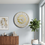 White and Gold Geode Resin Wall Clock - Image 4