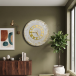 White and Gold Geode Resin Wall Clock - Image 3