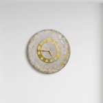 White and Gold Geode Resin Wall Clock