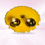 Yellow Resin Pooja Thali with OM - Image 3